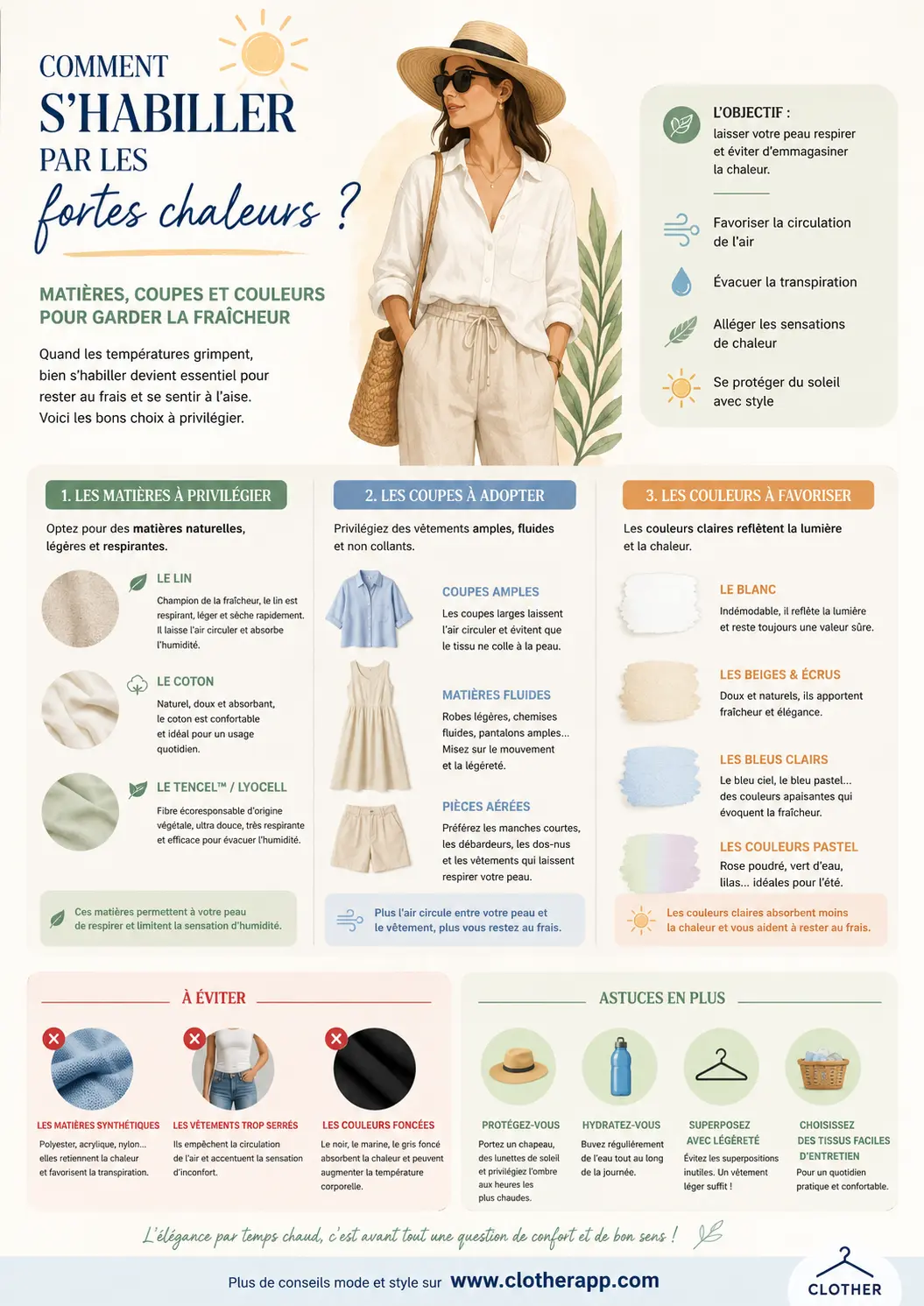 Comment s’habiller par les fortes chaleurs - infographie